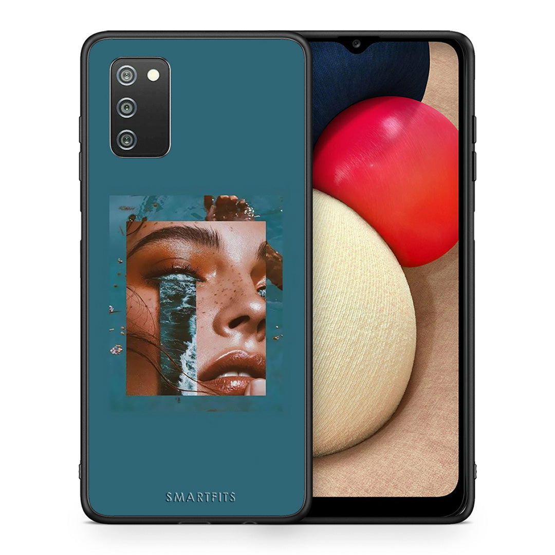 Θήκη Samsung A02s Cry An Ocean από τη Smartfits με σχέδιο στο πίσω μέρος και μαύρο περίβλημα | Samsung A02s Cry An Ocean case with colorful back and black bezels