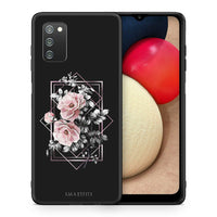 Thumbnail for Θήκη Samsung A02s Frame Flower από τη Smartfits με σχέδιο στο πίσω μέρος και μαύρο περίβλημα | Samsung A02s Frame Flower case with colorful back and black bezels
