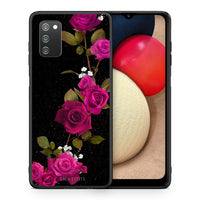 Thumbnail for Θήκη Samsung A02s Red Roses Flower από τη Smartfits με σχέδιο στο πίσω μέρος και μαύρο περίβλημα | Samsung A02s Red Roses Flower case with colorful back and black bezels