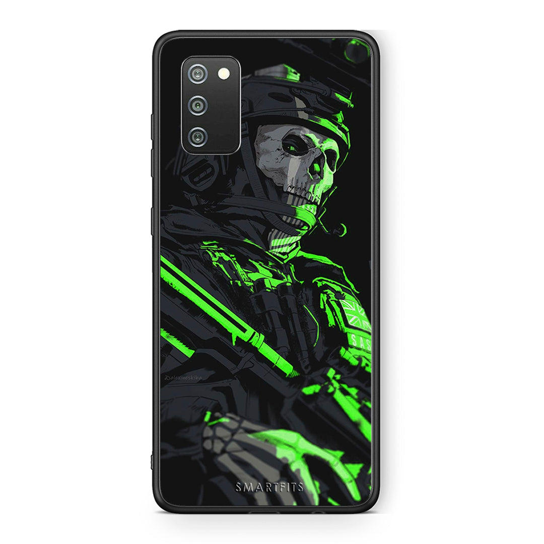 Samsung A02s Green Soldier Θήκη Αγίου Βαλεντίνου από τη Smartfits με σχέδιο στο πίσω μέρος και μαύρο περίβλημα | Smartphone case with colorful back and black bezels by Smartfits