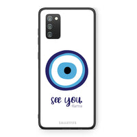 Thumbnail for Samsung A02s Karma Says θήκη από τη Smartfits με σχέδιο στο πίσω μέρος και μαύρο περίβλημα | Smartphone case with colorful back and black bezels by Smartfits