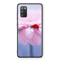 Thumbnail for Samsung A02s Ladybug Flower θήκη από τη Smartfits με σχέδιο στο πίσω μέρος και μαύρο περίβλημα | Smartphone case with colorful back and black bezels by Smartfits