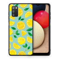 Thumbnail for Θήκη Samsung A02s Lemons από τη Smartfits με σχέδιο στο πίσω μέρος και μαύρο περίβλημα | Samsung A02s Lemons case with colorful back and black bezels