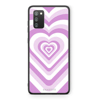 Thumbnail for Samsung A02s Lilac Hearts θήκη από τη Smartfits με σχέδιο στο πίσω μέρος και μαύρο περίβλημα | Smartphone case with colorful back and black bezels by Smartfits