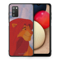 Thumbnail for Θήκη Αγίου Βαλεντίνου Samsung A02s Lion Love 1 από τη Smartfits με σχέδιο στο πίσω μέρος και μαύρο περίβλημα | Samsung A02s Lion Love 1 case with colorful back and black bezels