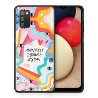 Thumbnail for Θήκη Samsung A02s Manifest Your Vision από τη Smartfits με σχέδιο στο πίσω μέρος και μαύρο περίβλημα | Samsung A02s Manifest Your Vision case with colorful back and black bezels