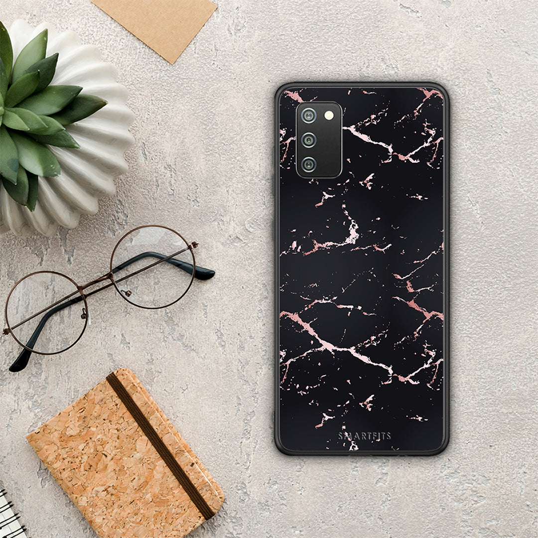 Marble Black Rosegold - Samsung Galaxy A02s / M02s / F02s case