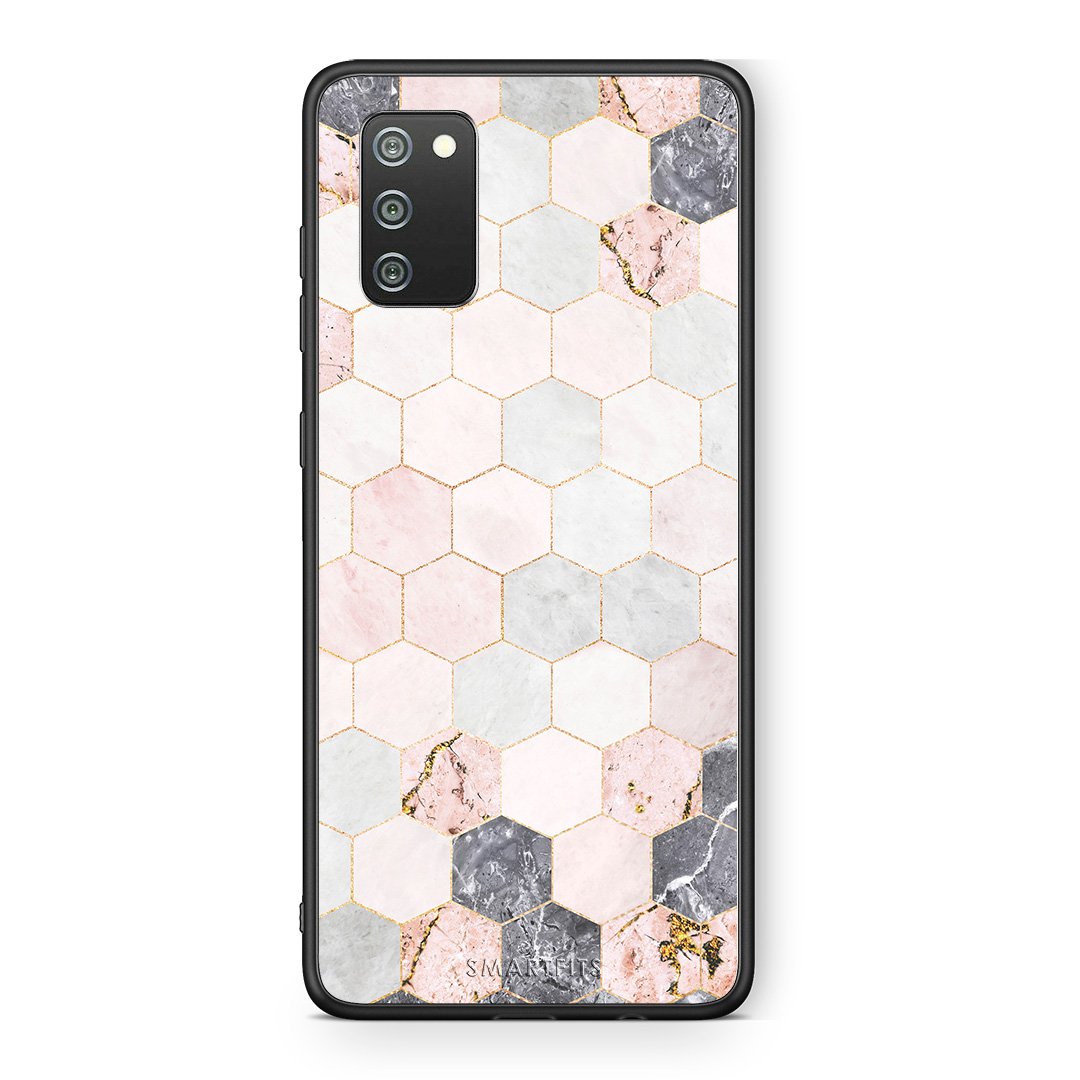 4 - Samsung A02s Hexagon Pink Marble case, cover, bumper