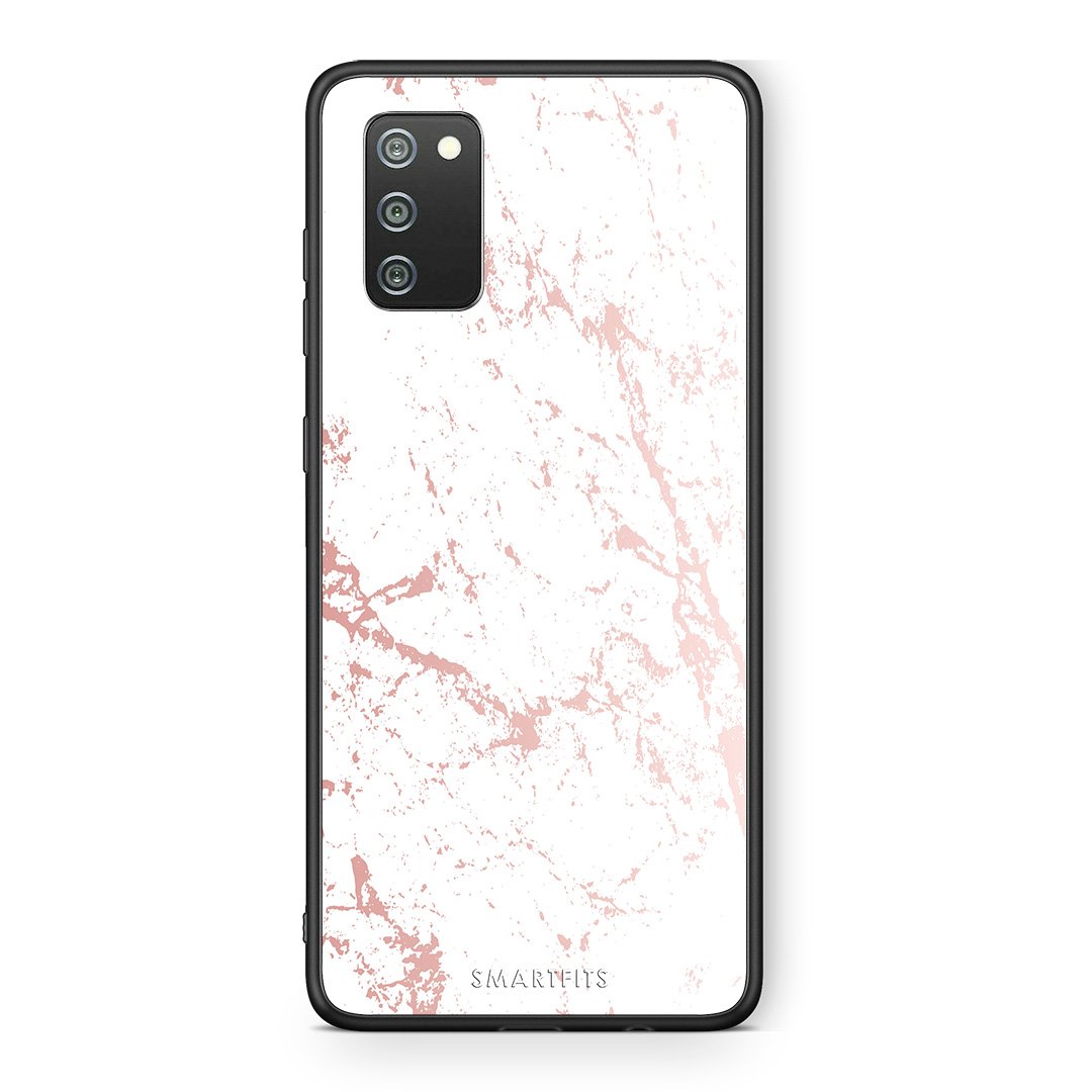 116 - Samsung A02s Pink Splash Marble case, cover, bumper