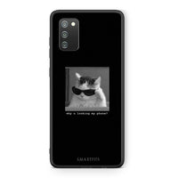 Thumbnail for Samsung A02s Meme Cat θήκη από τη Smartfits με σχέδιο στο πίσω μέρος και μαύρο περίβλημα | Smartphone case with colorful back and black bezels by Smartfits