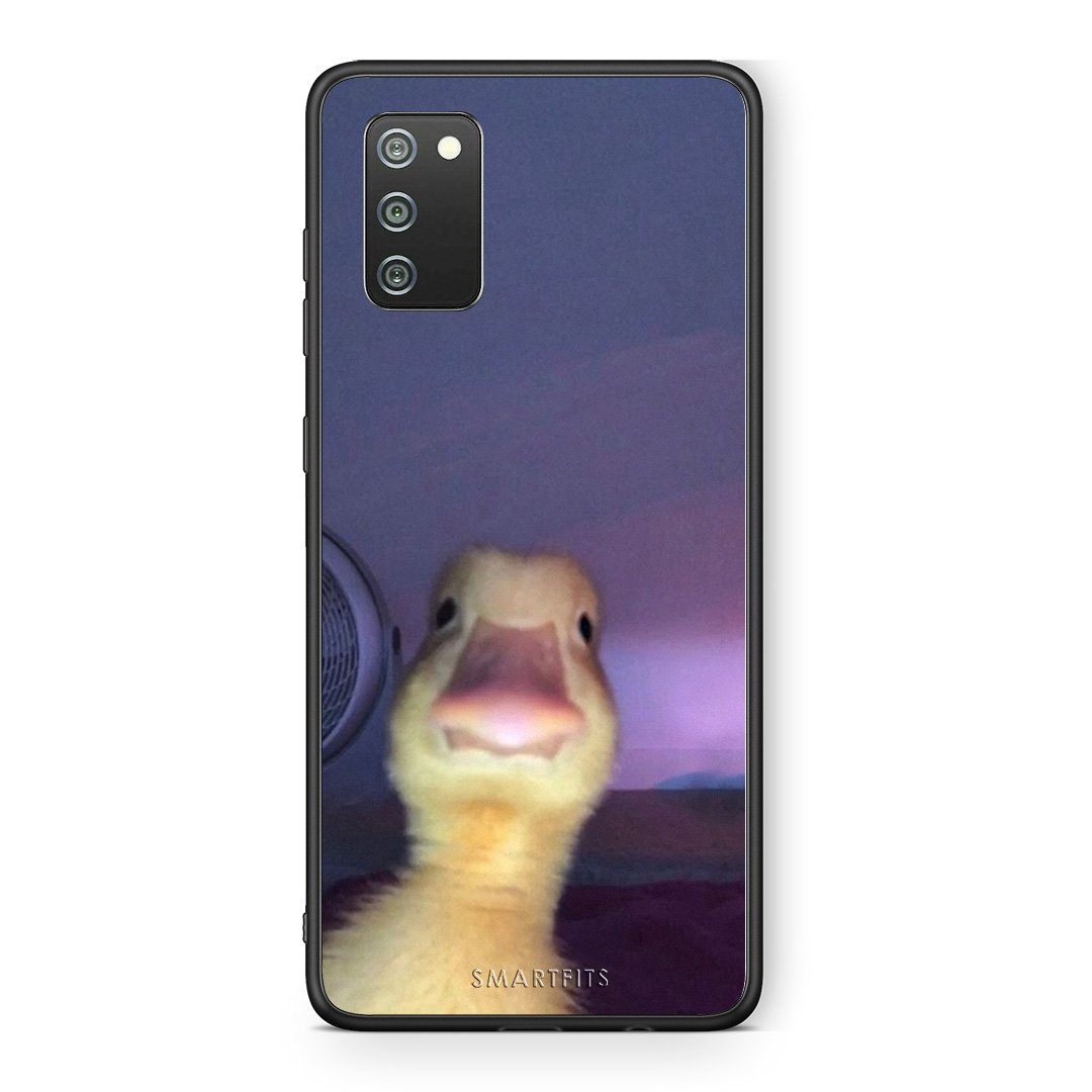 Samsung A02s Meme Duck θήκη από τη Smartfits με σχέδιο στο πίσω μέρος και μαύρο περίβλημα | Smartphone case with colorful back and black bezels by Smartfits
