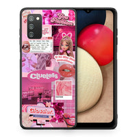 Thumbnail for Θήκη Αγίου Βαλεντίνου Samsung A02s Pink Love από τη Smartfits με σχέδιο στο πίσω μέρος και μαύρο περίβλημα | Samsung A02s Pink Love case with colorful back and black bezels
