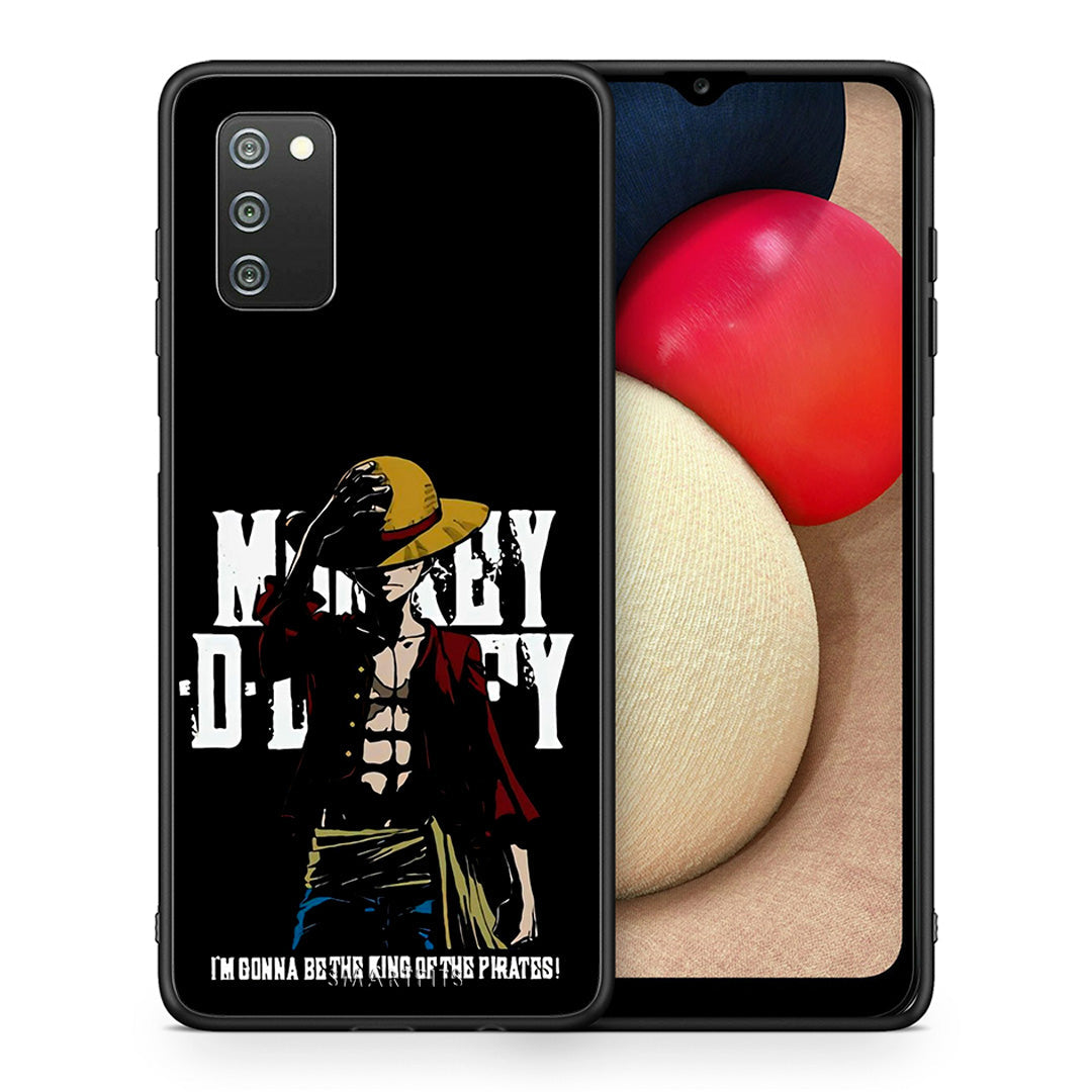 Θήκη Samsung A02s Pirate King από τη Smartfits με σχέδιο στο πίσω μέρος και μαύρο περίβλημα | Samsung A02s Pirate King case with colorful back and black bezels