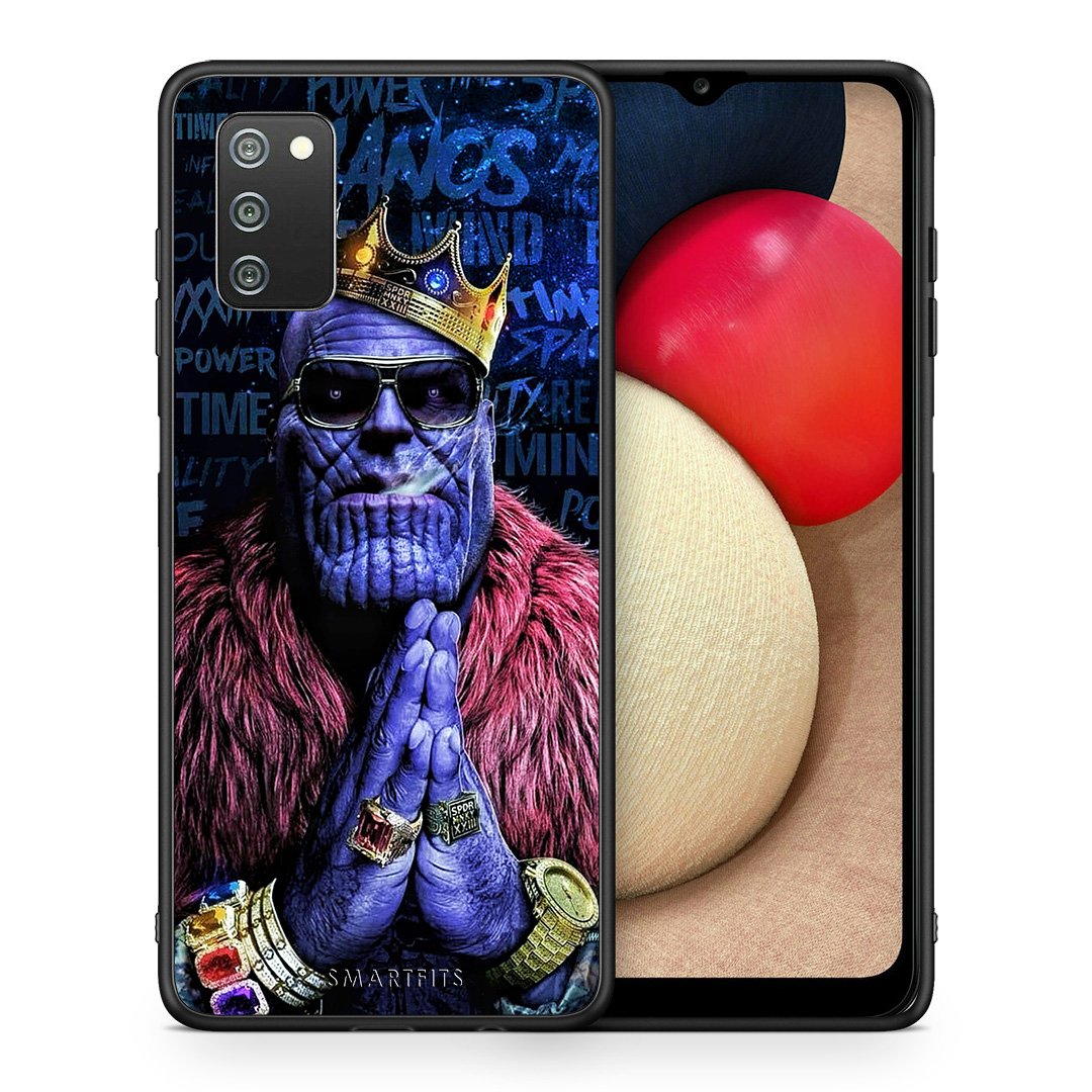 Θήκη Samsung A02s Thanos PopArt από τη Smartfits με σχέδιο στο πίσω μέρος και μαύρο περίβλημα | Samsung A02s Thanos PopArt case with colorful back and black bezels