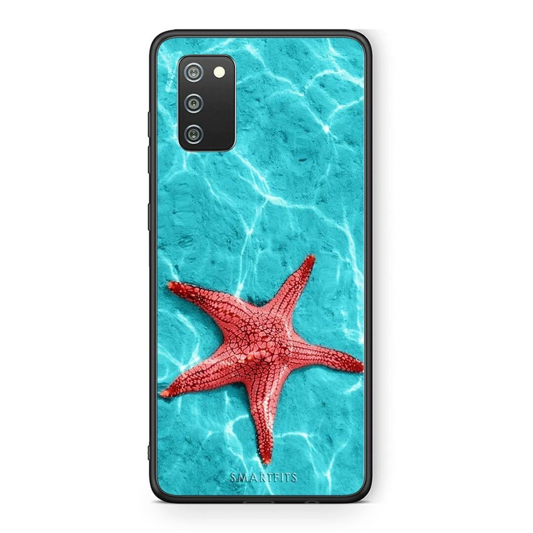 Samsung A02s Red Starfish Θήκη από τη Smartfits με σχέδιο στο πίσω μέρος και μαύρο περίβλημα | Smartphone case with colorful back and black bezels by Smartfits