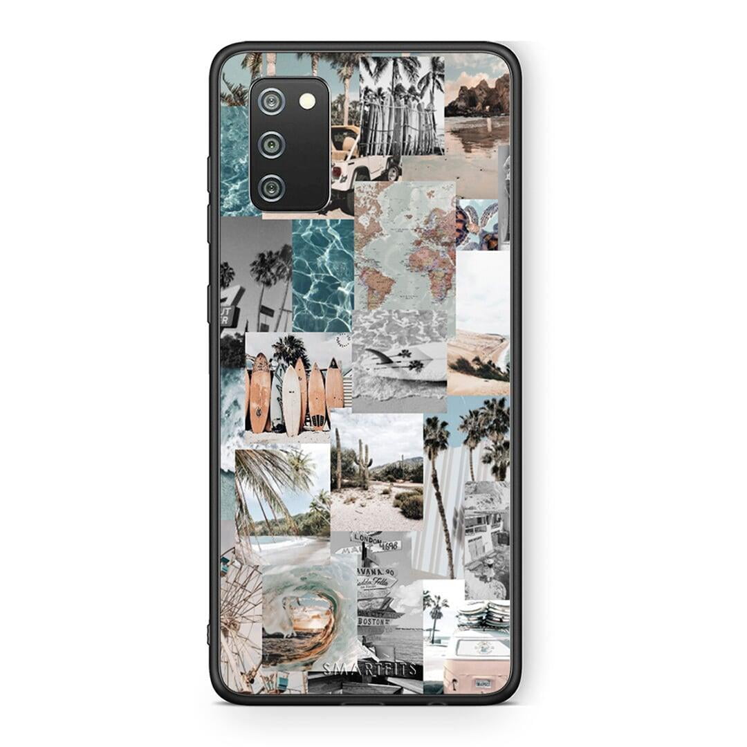 Samsung A02s Retro Beach Life Θήκη από τη Smartfits με σχέδιο στο πίσω μέρος και μαύρο περίβλημα | Smartphone case with colorful back and black bezels by Smartfits