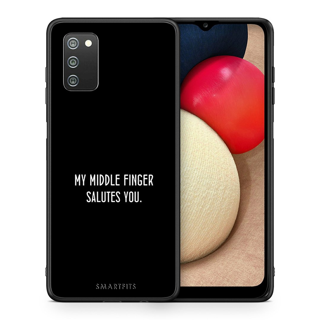 Θήκη Samsung A02s Salute από τη Smartfits με σχέδιο στο πίσω μέρος και μαύρο περίβλημα | Samsung A02s Salute case with colorful back and black bezels