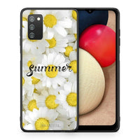 Thumbnail for Θήκη Samsung A02s Summer Daisies από τη Smartfits με σχέδιο στο πίσω μέρος και μαύρο περίβλημα | Samsung A02s Summer Daisies case with colorful back and black bezels