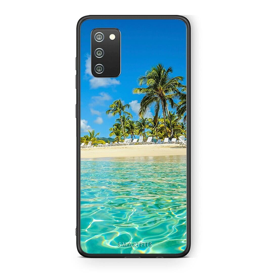 Samsung A02s Tropical Vibes Θήκη από τη Smartfits με σχέδιο στο πίσω μέρος και μαύρο περίβλημα | Smartphone case with colorful back and black bezels by Smartfits