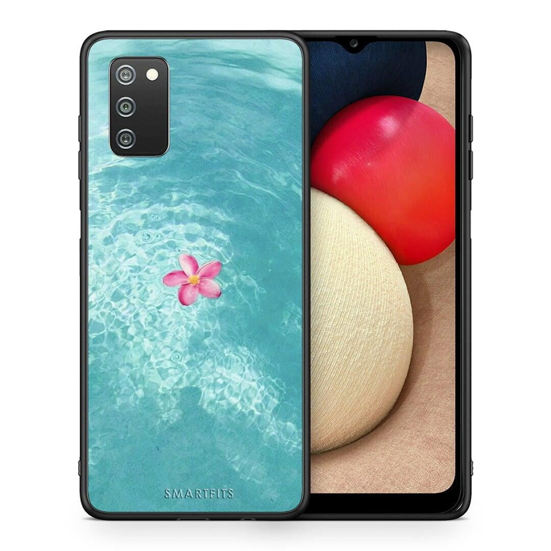 Θήκη Samsung A02s Water Flower από τη Smartfits με σχέδιο στο πίσω μέρος και μαύρο περίβλημα | Samsung A02s Water Flower case with colorful back and black bezels