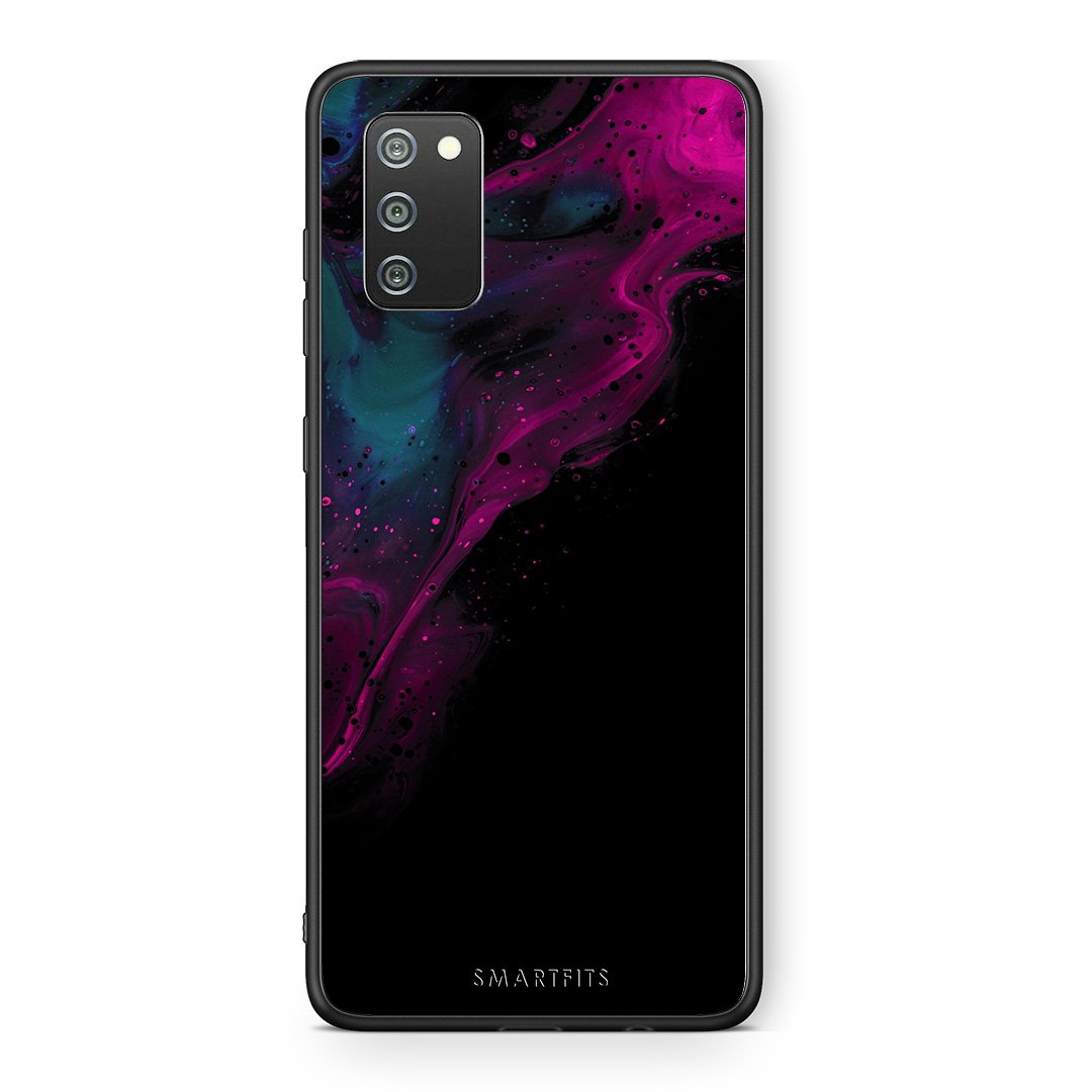 4 - Samsung A02s Pink Black Watercolor case, cover, bumper