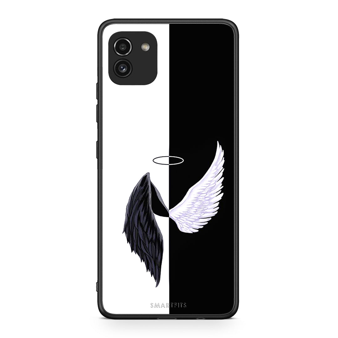 Samsung A03 Angels Demons θήκη από τη Smartfits με σχέδιο στο πίσω μέρος και μαύρο περίβλημα | Smartphone case with colorful back and black bezels by Smartfits