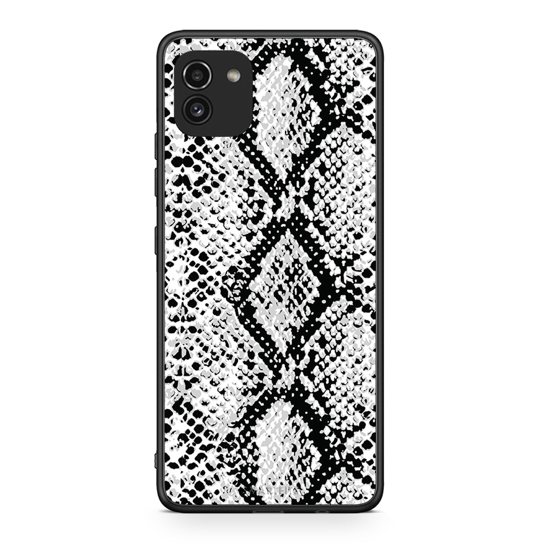 24 - Samsung A03 White Snake Animal case, cover, bumper