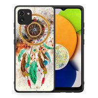 Thumbnail for Θήκη Samsung A03 DreamCatcher Boho από τη Smartfits με σχέδιο στο πίσω μέρος και μαύρο περίβλημα | Samsung A03 DreamCatcher Boho case with colorful back and black bezels