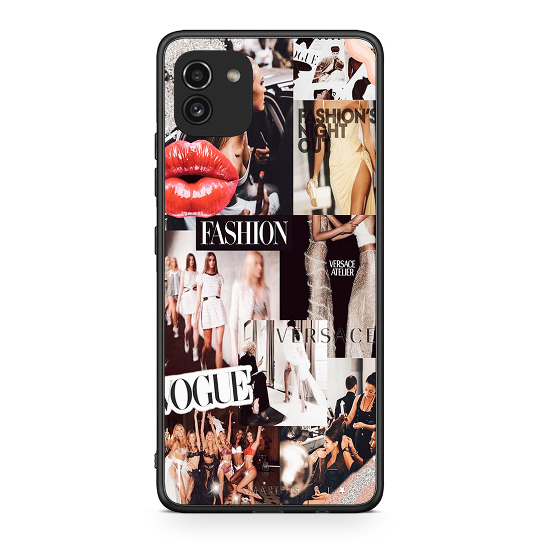 Samsung A03 Collage Fashion Θήκη Αγίου Βαλεντίνου από τη Smartfits με σχέδιο στο πίσω μέρος και μαύρο περίβλημα | Smartphone case with colorful back and black bezels by Smartfits