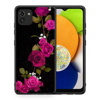 Thumbnail for Θήκη Samsung A03 Red Roses Flower από τη Smartfits με σχέδιο στο πίσω μέρος και μαύρο περίβλημα | Samsung A03 Red Roses Flower case with colorful back and black bezels