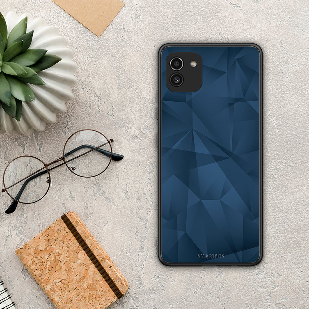 Geometric Blue Abstract - Samsung Galaxy A03 case