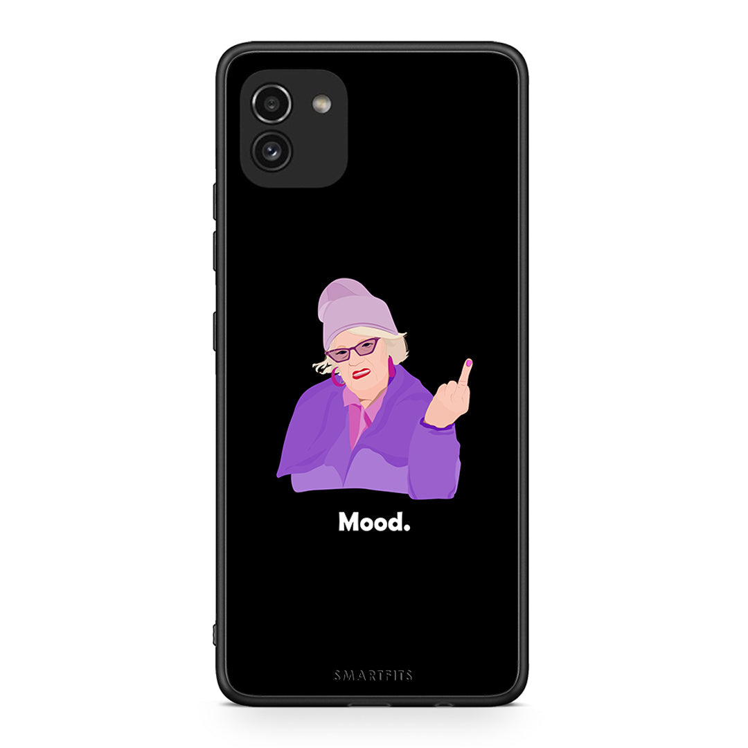 Samsung A03 Grandma Mood Black θήκη από τη Smartfits με σχέδιο στο πίσω μέρος και μαύρο περίβλημα | Smartphone case with colorful back and black bezels by Smartfits