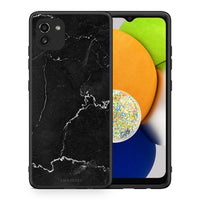 Thumbnail for Θήκη Samsung A03 Marble Black από τη Smartfits με σχέδιο στο πίσω μέρος και μαύρο περίβλημα | Samsung A03 Marble Black case with colorful back and black bezels