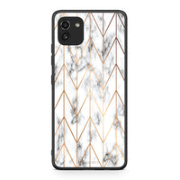 Thumbnail for 44 - Samsung A03 Gold Geometric Marble case, cover, bumper