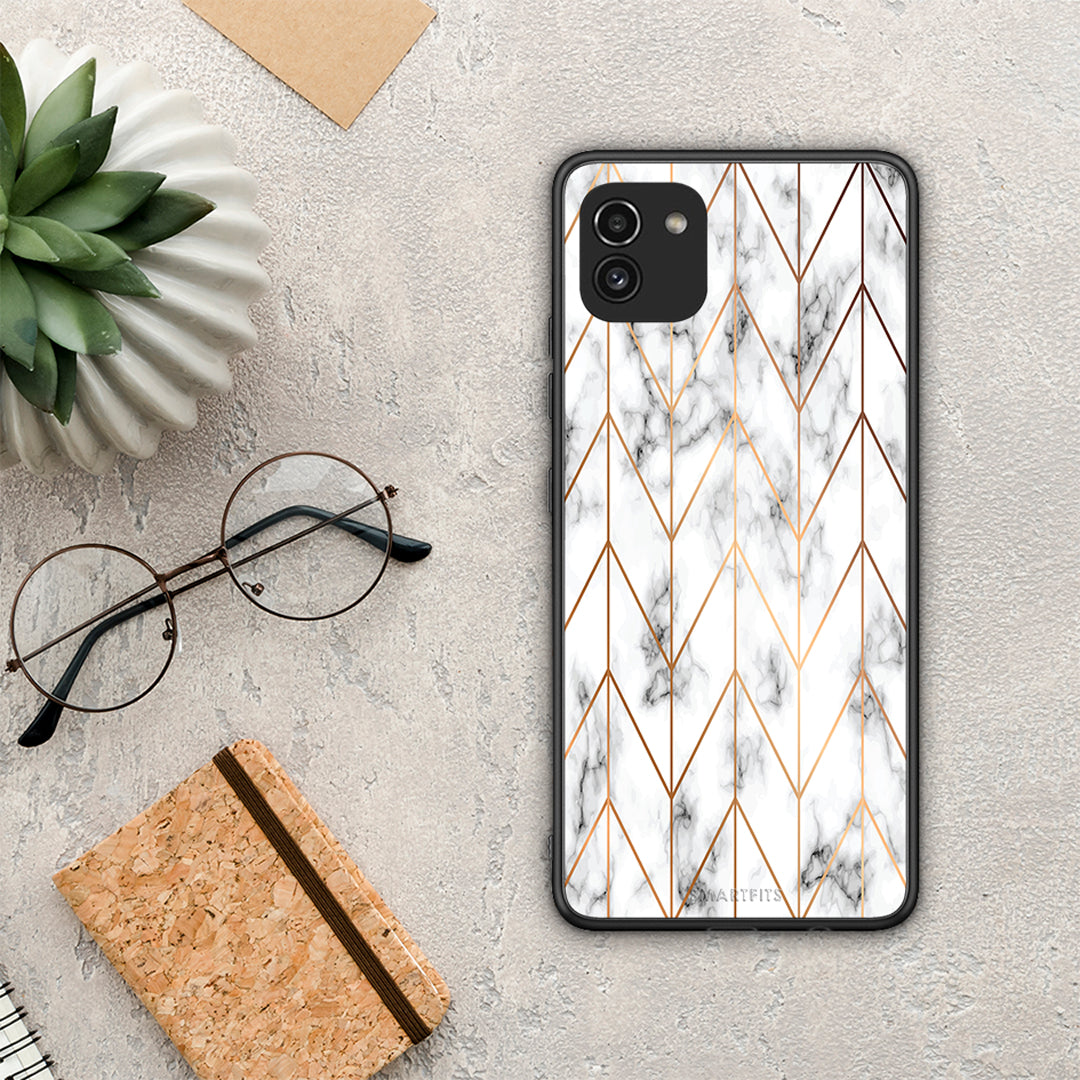 Marble Gold Geometric - Samsung Galaxy A03 case