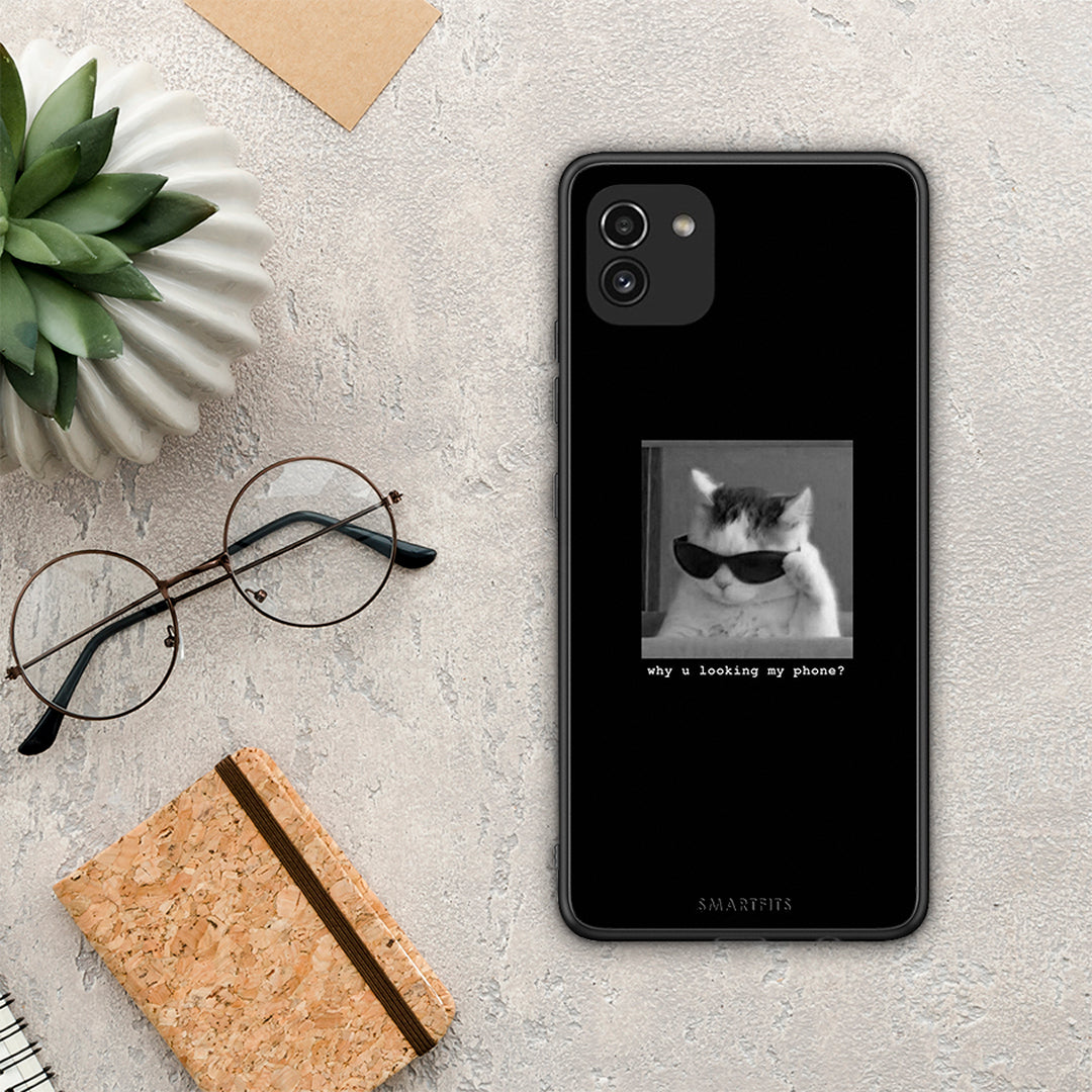 Meme Cat - Samsung Galaxy A03 case