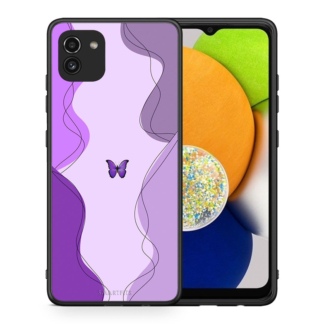 Purple Mariposa - Samsung Galaxy A03 case