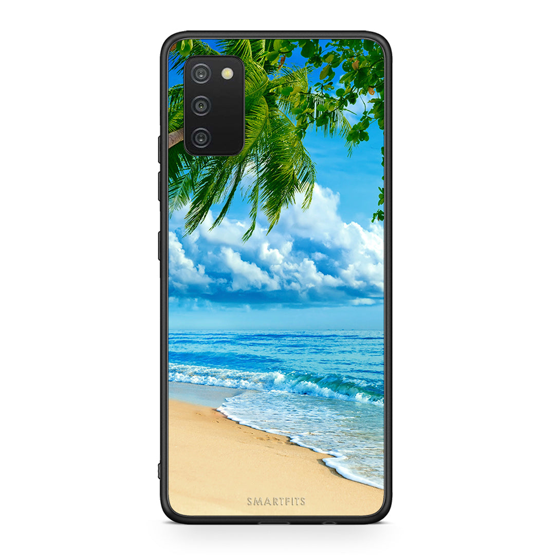 Samsung A03s Beautiful Beach θήκη από τη Smartfits με σχέδιο στο πίσω μέρος και μαύρο περίβλημα | Smartphone case with colorful back and black bezels by Smartfits