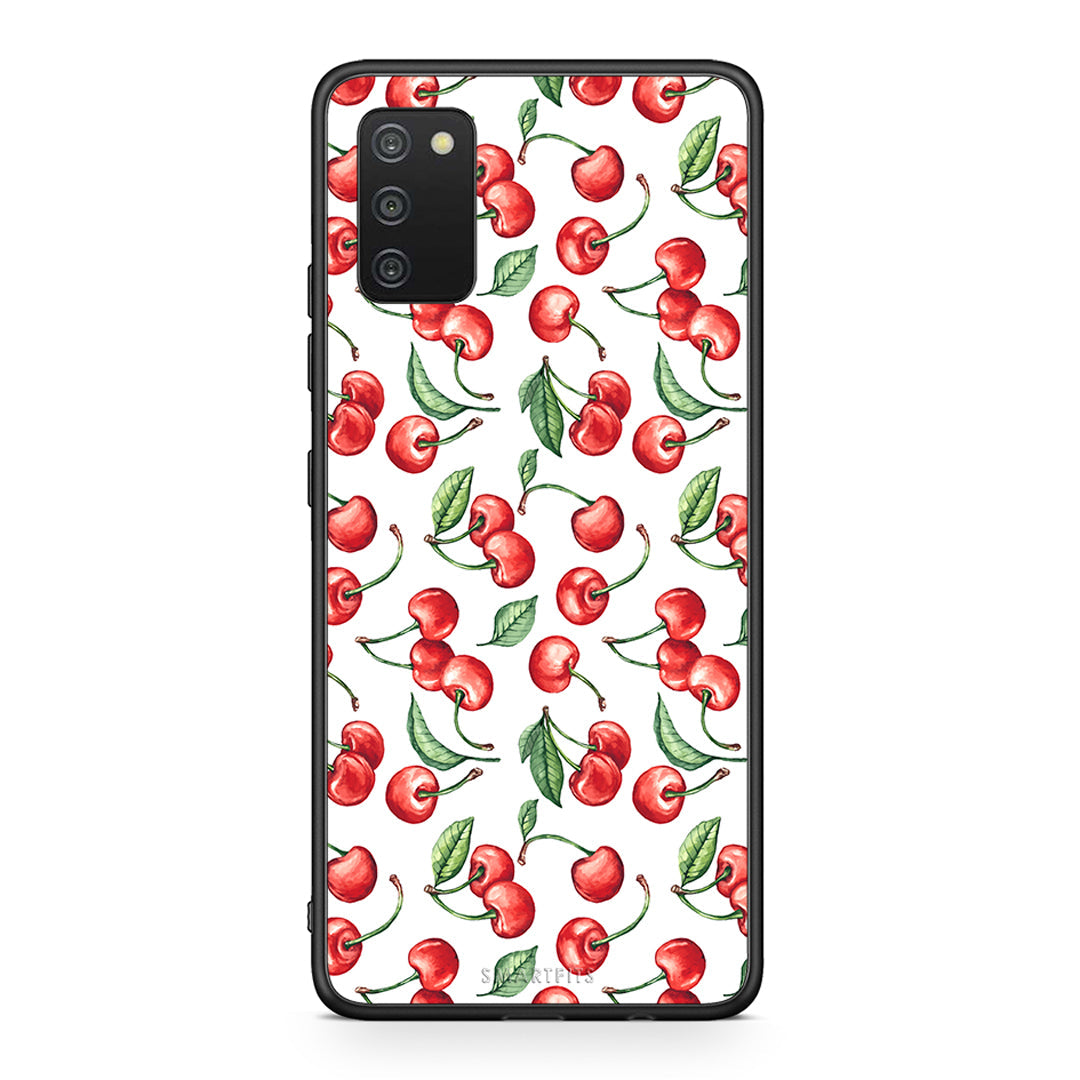 Samsung A03s Cherry Summer θήκη από τη Smartfits με σχέδιο στο πίσω μέρος και μαύρο περίβλημα | Smartphone case with colorful back and black bezels by Smartfits