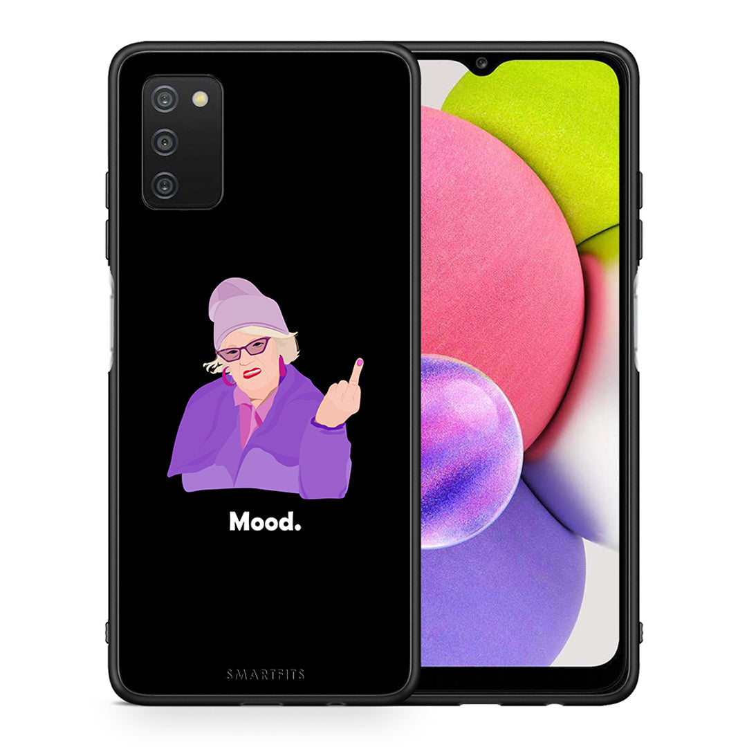 Θήκη Samsung A03s Grandma Mood Black από τη Smartfits με σχέδιο στο πίσω μέρος και μαύρο περίβλημα | Samsung A03s Grandma Mood Black case with colorful back and black bezels