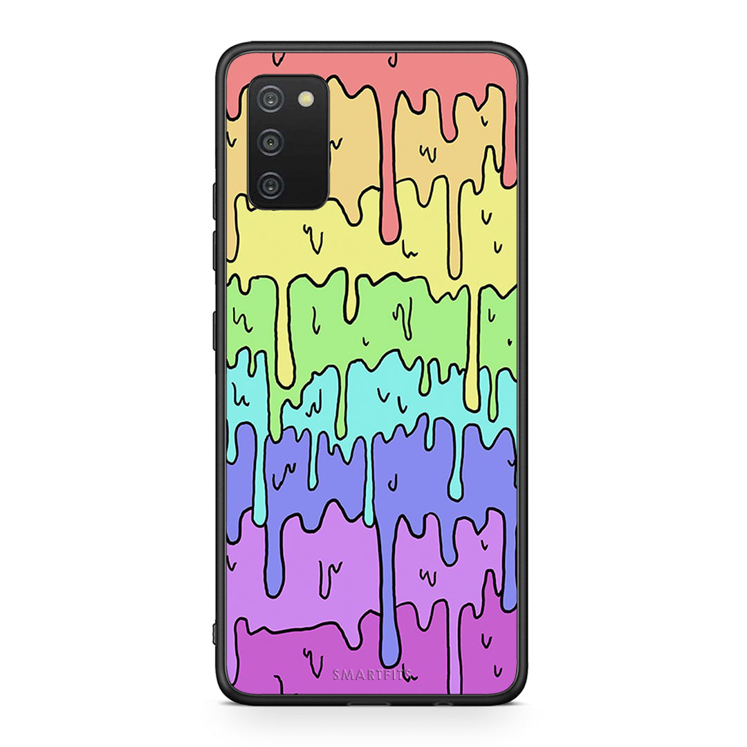 Samsung A03s Melting Rainbow θήκη από τη Smartfits με σχέδιο στο πίσω μέρος και μαύρο περίβλημα | Smartphone case with colorful back and black bezels by Smartfits