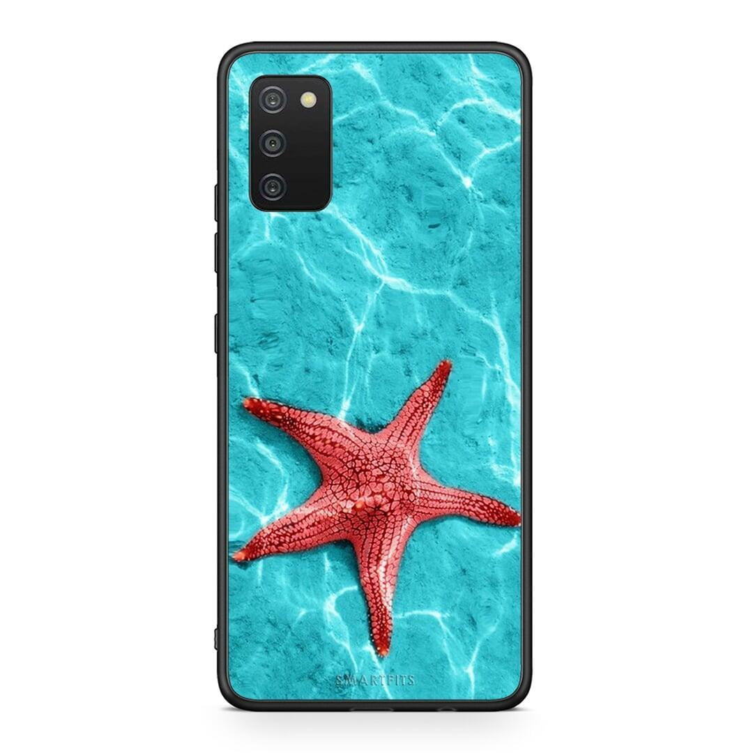 Samsung A03s Red Starfish Θήκη από τη Smartfits με σχέδιο στο πίσω μέρος και μαύρο περίβλημα | Smartphone case with colorful back and black bezels by Smartfits