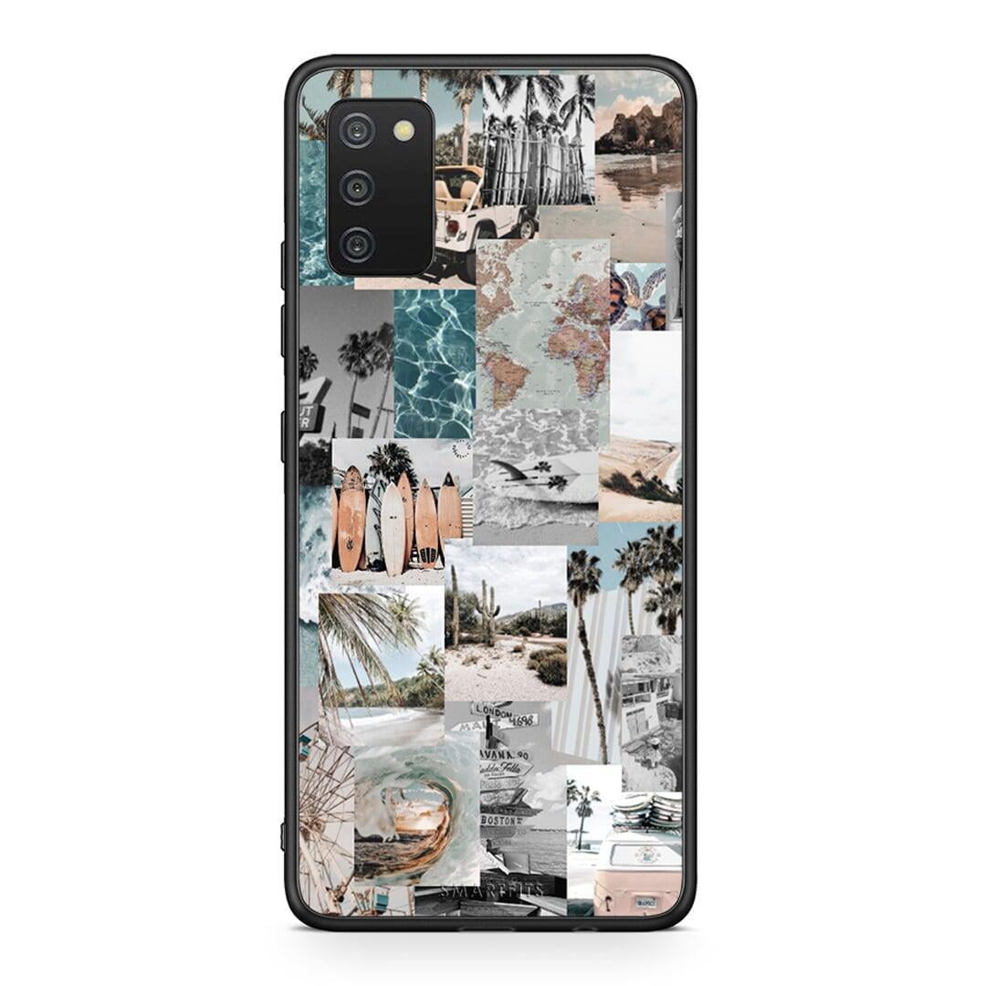 Samsung A03s Retro Beach Life Θήκη από τη Smartfits με σχέδιο στο πίσω μέρος και μαύρο περίβλημα | Smartphone case with colorful back and black bezels by Smartfits