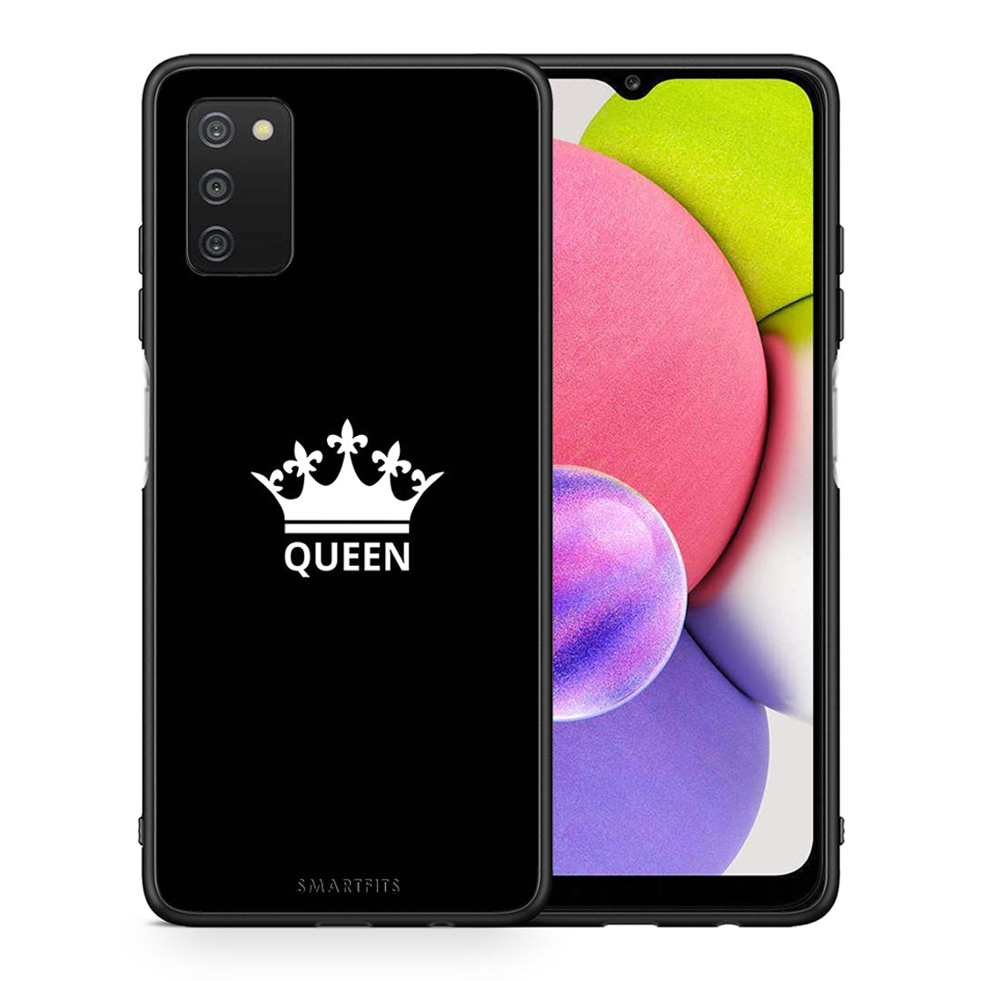 Θήκη Samsung A03s Queen Valentine από τη Smartfits με σχέδιο στο πίσω μέρος και μαύρο περίβλημα | Samsung A03s Queen Valentine case with colorful back and black bezels