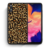 Thumbnail for Θήκη Samsung A10 Leopard Animal από τη Smartfits με σχέδιο στο πίσω μέρος και μαύρο περίβλημα | Samsung A10 Leopard Animal case with colorful back and black bezels