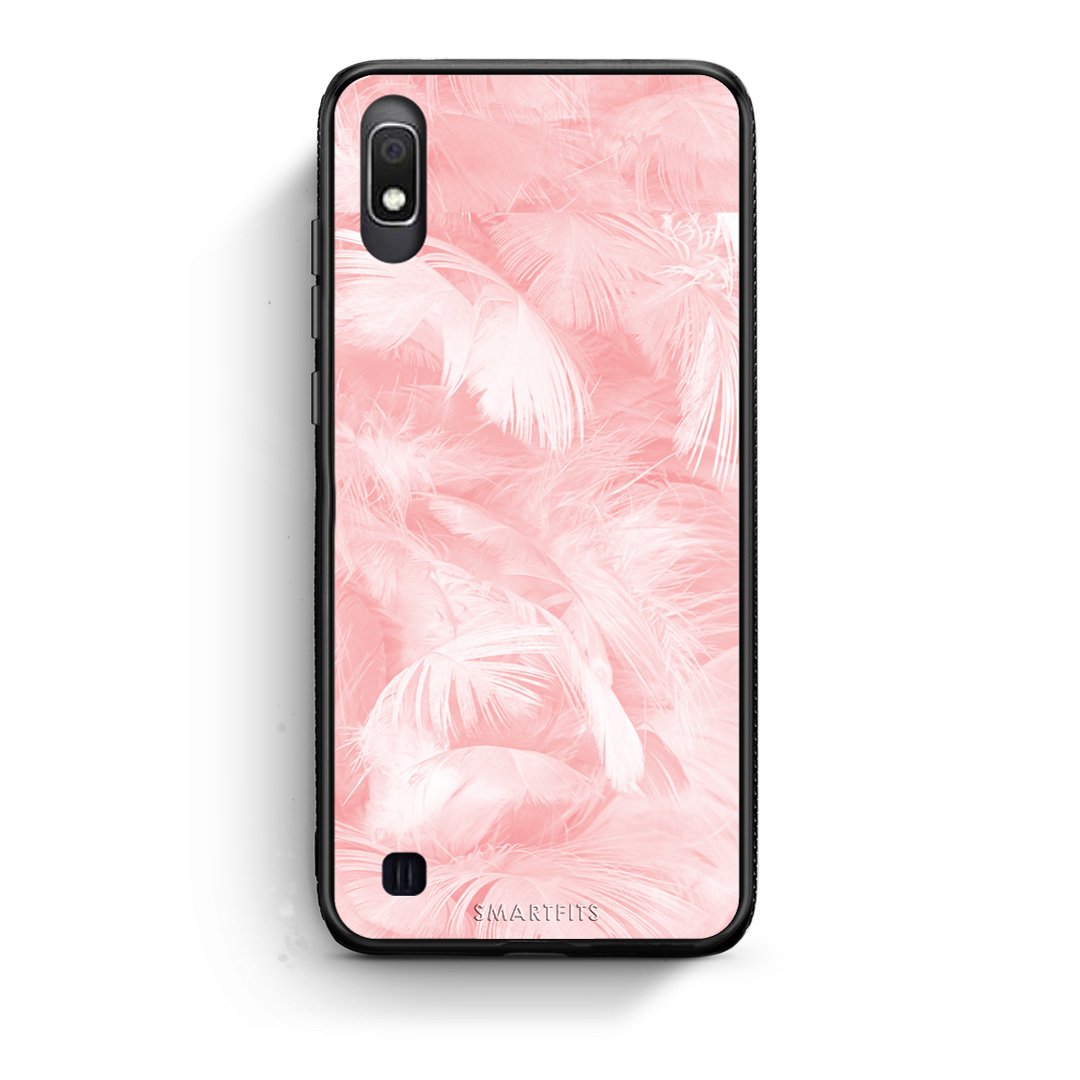 33 - Samsung A10  Pink Feather Boho case, cover, bumper
