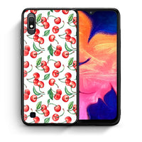 Thumbnail for Θήκη Samsung A10 Cherry Summer από τη Smartfits με σχέδιο στο πίσω μέρος και μαύρο περίβλημα | Samsung A10 Cherry Summer case with colorful back and black bezels