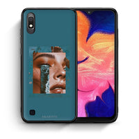 Thumbnail for Θήκη Samsung A10 Cry An Ocean από τη Smartfits με σχέδιο στο πίσω μέρος και μαύρο περίβλημα | Samsung A10 Cry An Ocean case with colorful back and black bezels