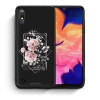 Thumbnail for Θήκη Samsung A10 Frame Flower από τη Smartfits με σχέδιο στο πίσω μέρος και μαύρο περίβλημα | Samsung A10 Frame Flower case with colorful back and black bezels