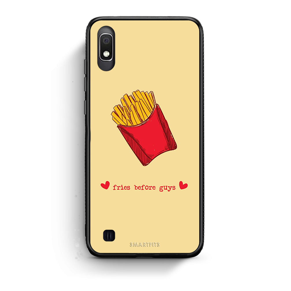 Samsung A10 Fries Before Guys Θήκη Αγίου Βαλεντίνου από τη Smartfits με σχέδιο στο πίσω μέρος και μαύρο περίβλημα | Smartphone case with colorful back and black bezels by Smartfits